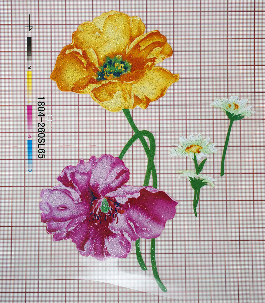 Термоаппликация Маки и ромашки 16,2*21см, шт. Термопереводки Цветы, Птицы