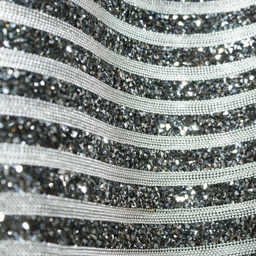 Стразы полотно клеевое дорожка Кристалл 1,8см цепь шарик3 NIK, bd камни 24*40см, 1лист. Полотна из страз