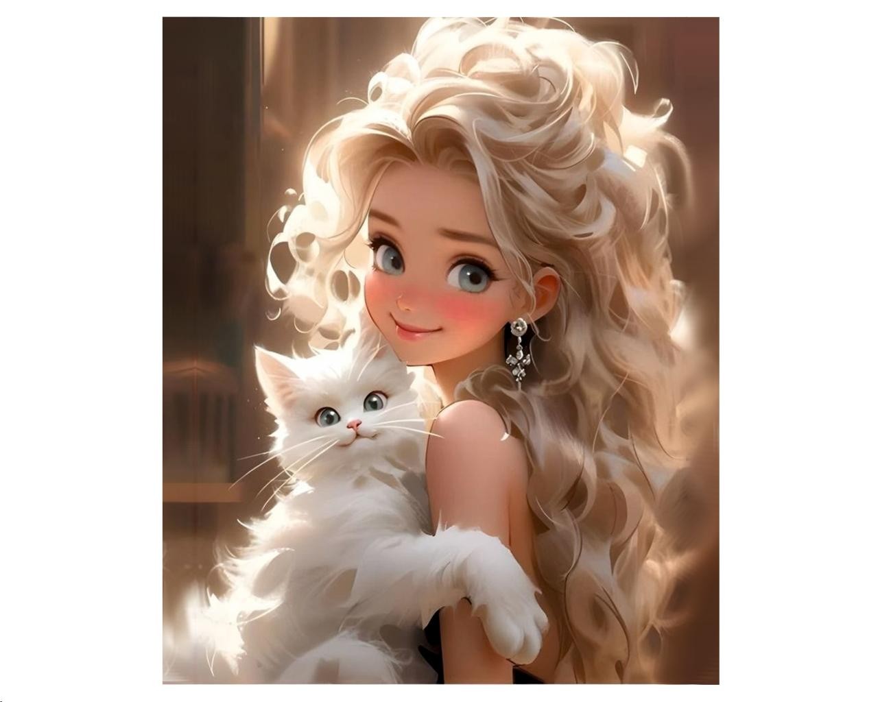 Термотрансфер DTF, Девочка с котом, 12,5*15см, шт. Термотрансфер