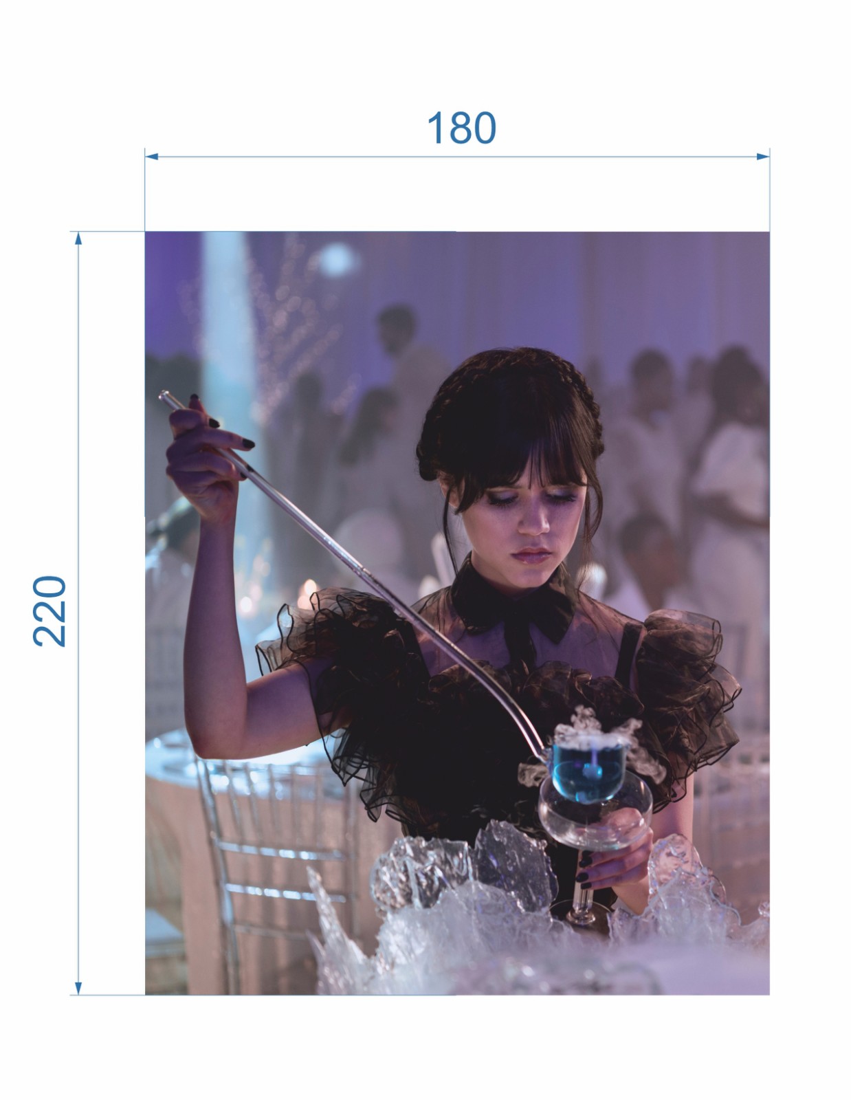 Нашивка, Уэнсдэй с пуншем, 18*22cм, дайвинг, сублимация, лазер, шт. Нашивка