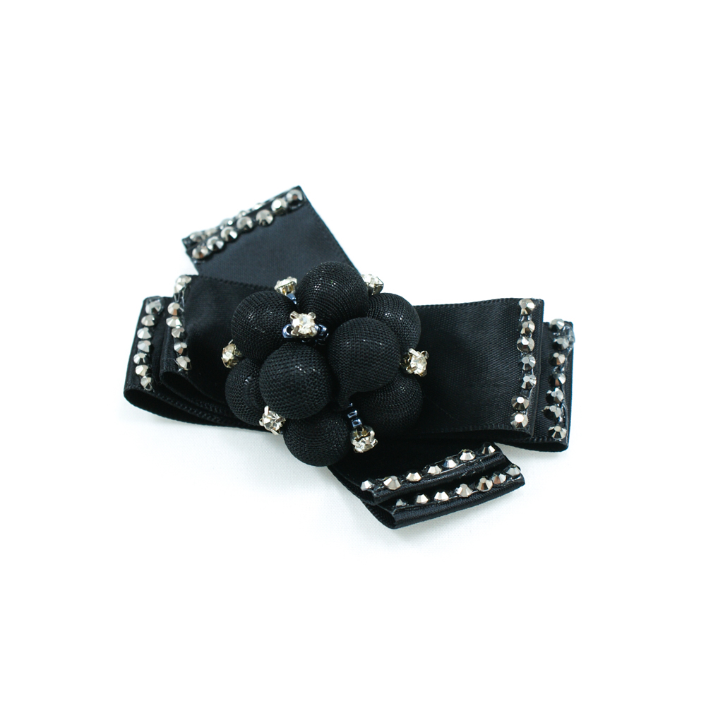 Аппликация декор бант 4 ленты, Шишка черная. Аппликация Декор