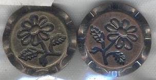 Пуговица TR-98-40 ant 25мм. Пуговица металлизированная