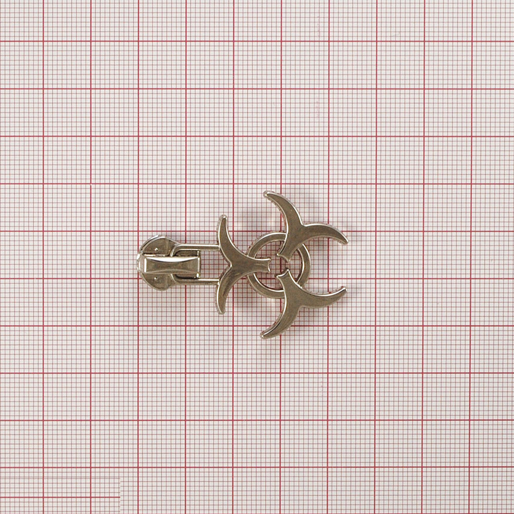 Бегунок металл №5 с подвеской 45*32мм, Трилистник, никель, шт. Бегунок