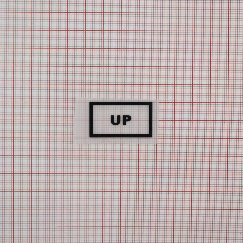 Термоаппликация резиновая прозрачная UP 35*20мм прямоугольная, черный рисунок, шт. Термопереводки Резиновые, Термопленка