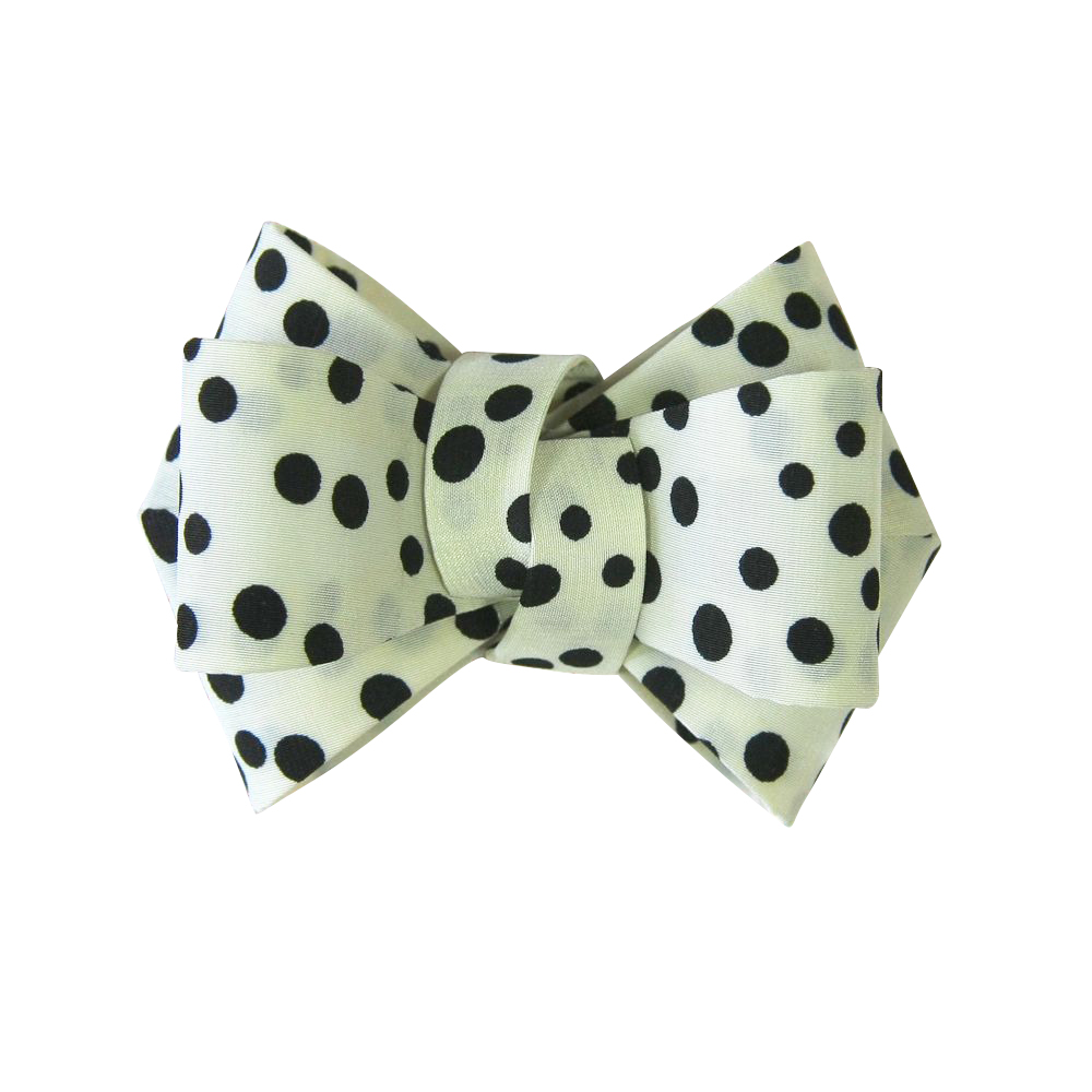 Аппликация декор обувная SF0547 8*5,5см слон.кость, черный бантик-горошек мелк. шт. Аппликации Пришивные Цветы Банты
