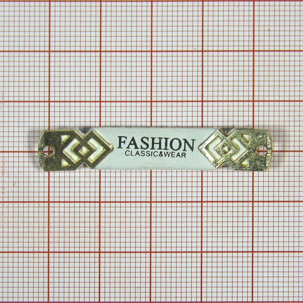 Лейба кожзам Fashion Металлические наконечники 47*8мм белая, черный, GOLD. Лейба Кожзам