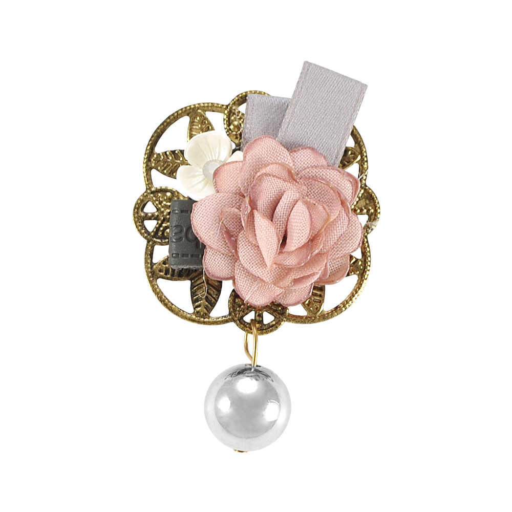Брошь Розочка Жемчуг ANTIK, темно-серый жемчуг, розовые, серые, белые украшения, шт . Броши