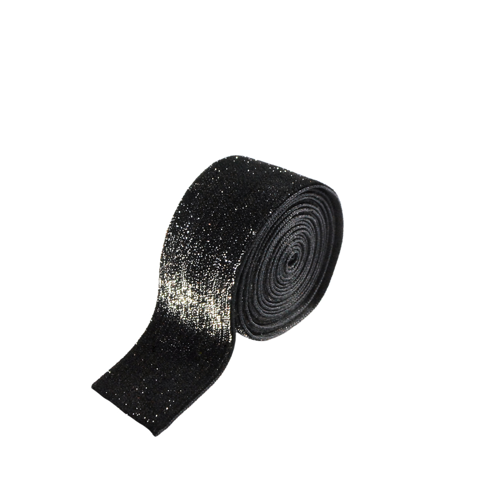 Тесьма люрекс 2,5см, черный и серебряный люрекс, 100ярд. Тесьма