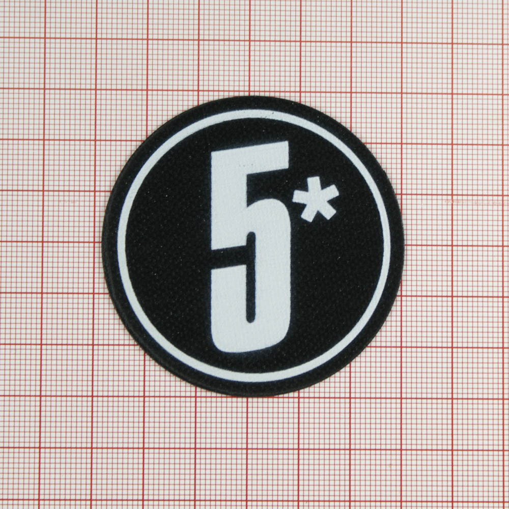 Лейба клеенка блестящая 5* круглая 5,7см черно-белая, шт. Лейба Клеенка