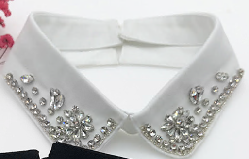 Воротник декор с камнями, белый, crystall, шт. Воротники