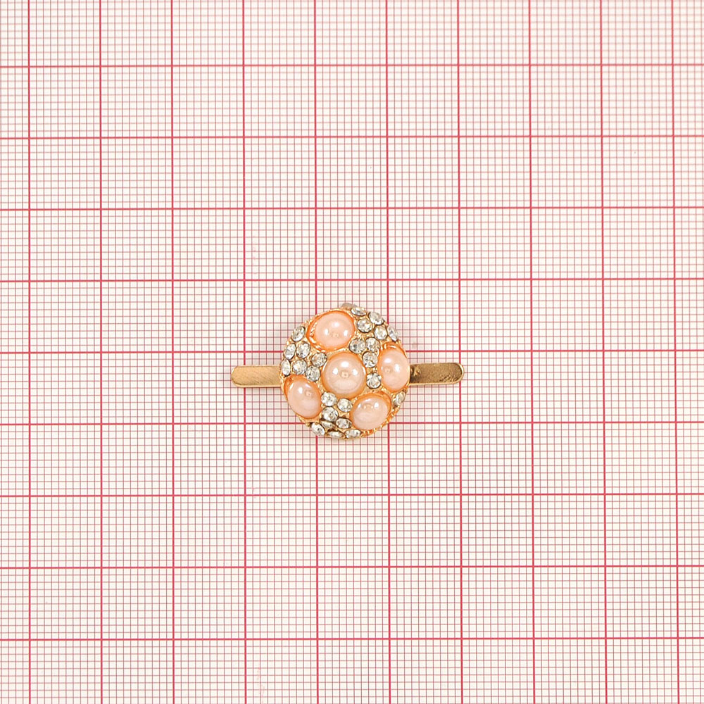 Краб металл 3586 Холм GOLD, белые камни, кремовый жемчуг 19*19, шт. Крабы Металл Геометрия Декор