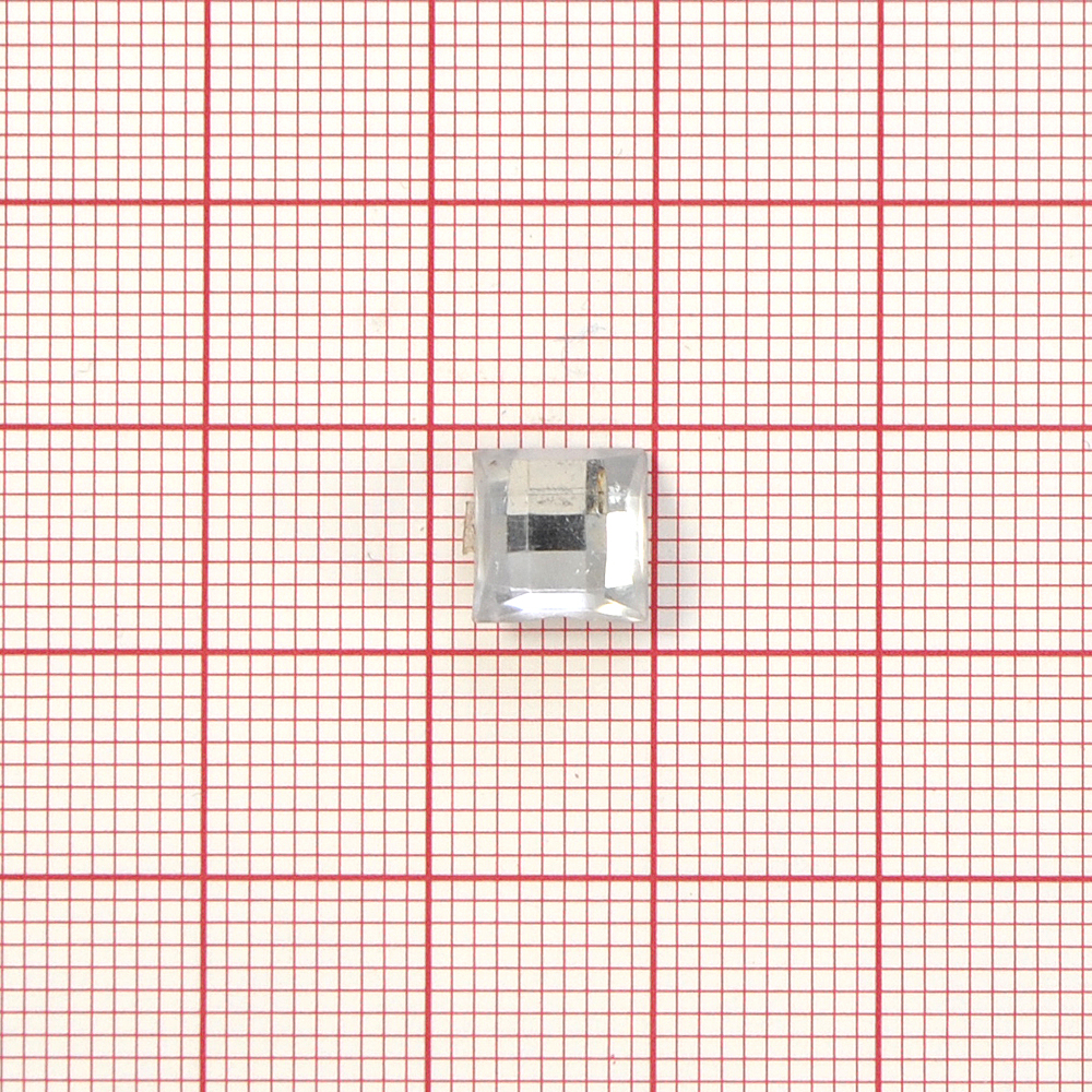 Стразы Д на клей, квадрат 8*8мм бел.кристал 38, 1тыс.шт. Стразы на клей