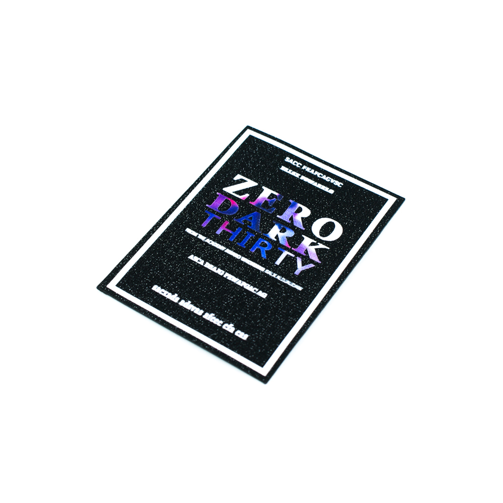 Лейба клеенка Zero dark thirty блестящая, 5,8*6,7см черный, белый, сине-фиолетовый шт. Лейба Клеенка