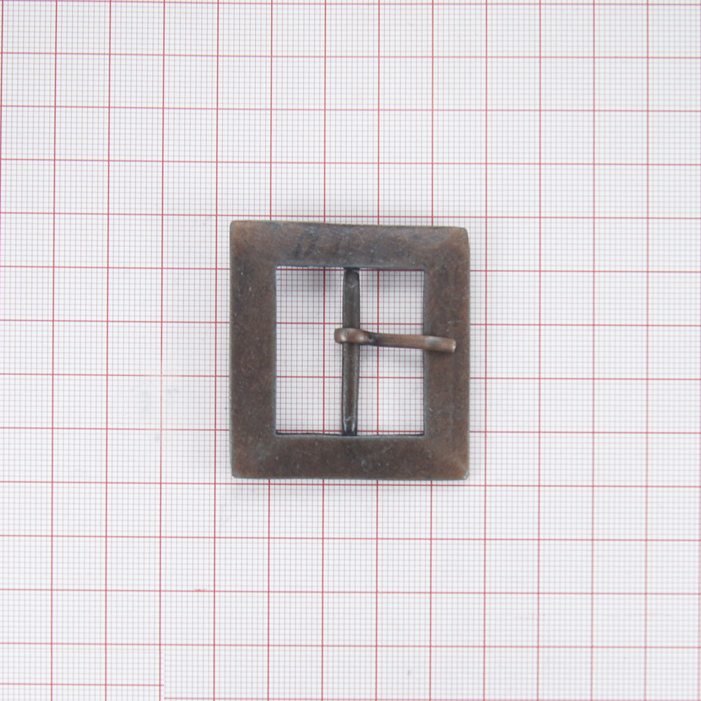 Пряжка плоская квадрат (цвет антик). Пряжка металл