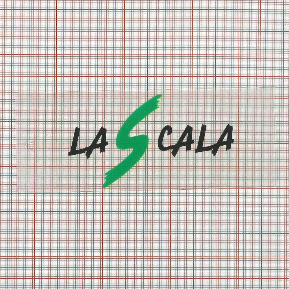 Этикетка пластик La scala прозрачный, черный, зеленый. Этикетка пластик