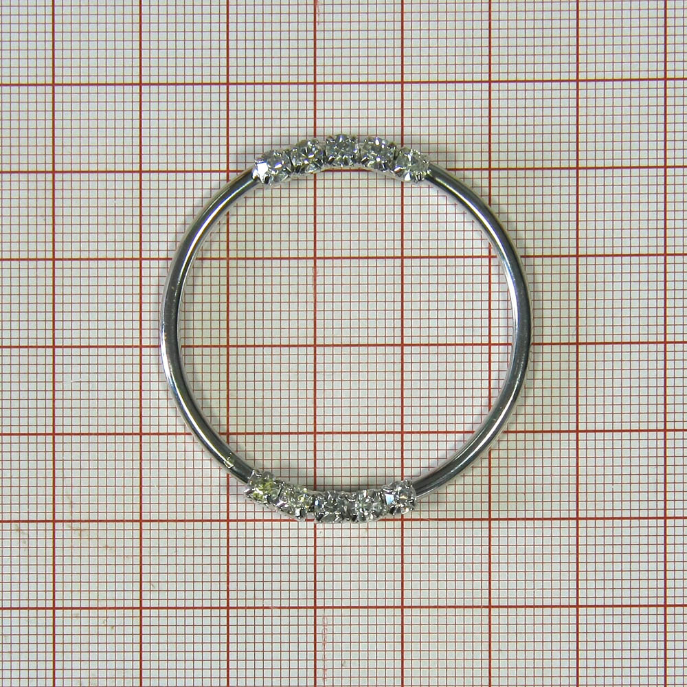 Украшение стеклянное стекл. А-35 NIKEL /обруч средний 5 камней/. Перетяжка металл со стразами