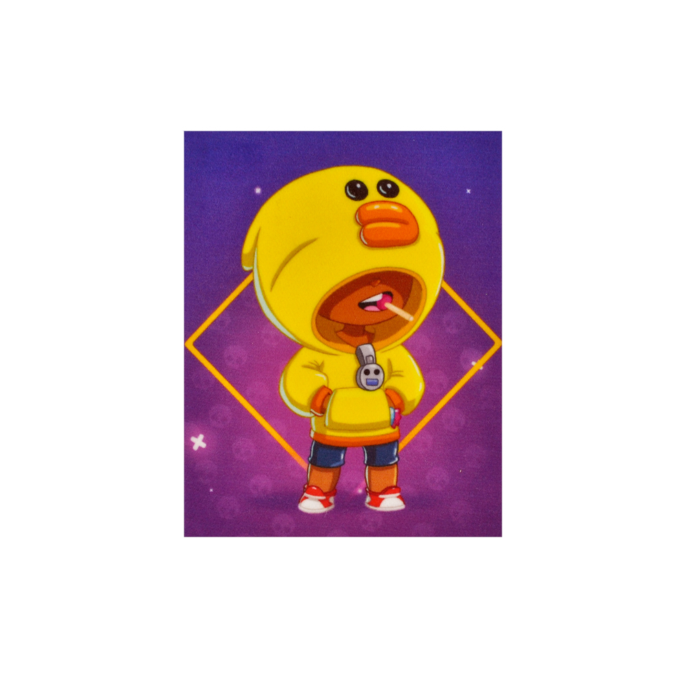 Аппликация пришивная Brawl Stars (Leon утка) 14,5*17,5см, желто-фиолетовый /кашемир/, шт. Нашивка