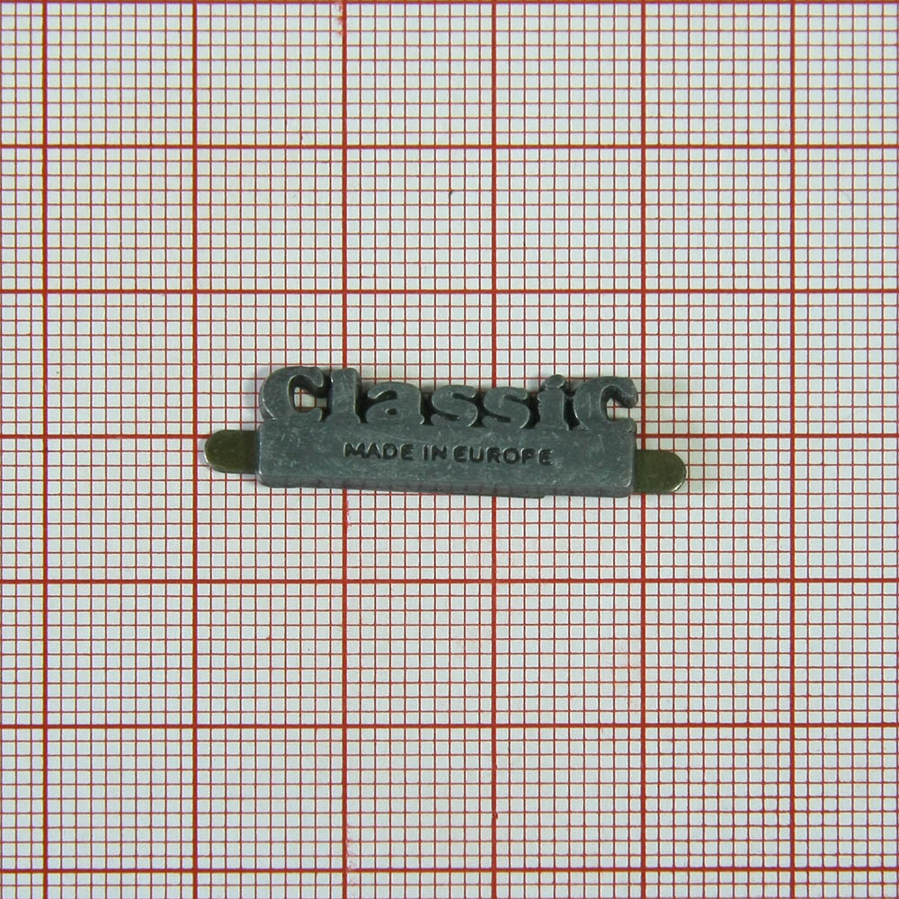 Краб металл CLASSIC, old silver, 2,5*0,8см . Крабы Металл Надписи, Буквы