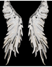 Кружево Крылья, 17,5*53см, белый, пара. Кружево
