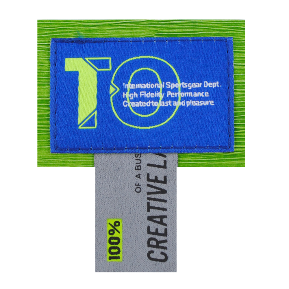 Лейба ткань и к/з ТО creative, 7*5см (флажок 3,5см), зел., сер., син., шт. Лейба Ткань