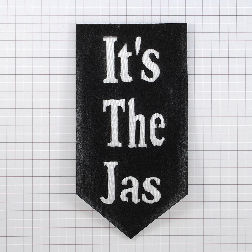 Нашивка кожзам Jas трафарет 6,5*13см черно-белая, шт. Нашивка Кожзам