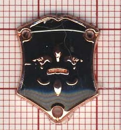 Лейба металл Версальская лилия 14*18мм пришивная GOLD, черная эмаль. Лейба Металл