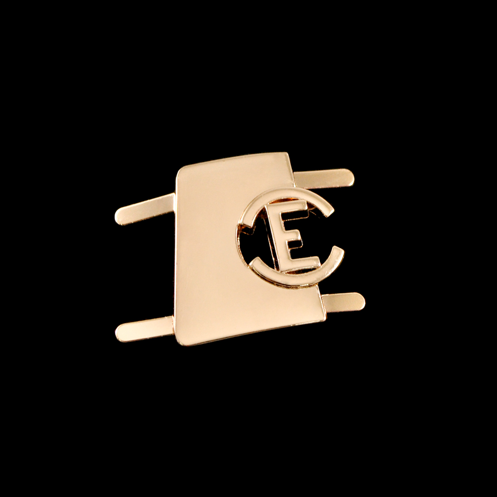 Краб металл буква "Е", 29*30мм GOLD, шт. Крабы Металл Надписи, Буквы