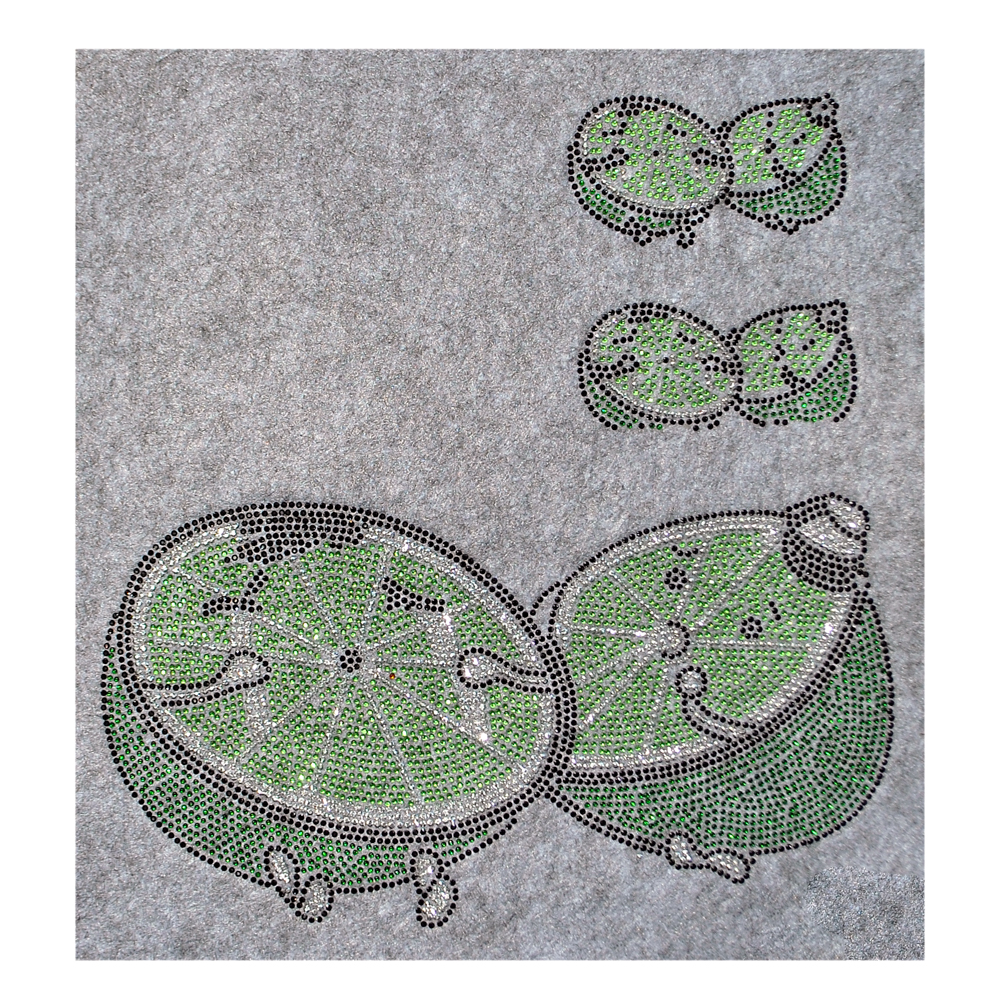 Термоаппликация из страз Лайм 42,5*28см черный, зеленый, белый, шт. Аппликации клеевые Рисунки из страз