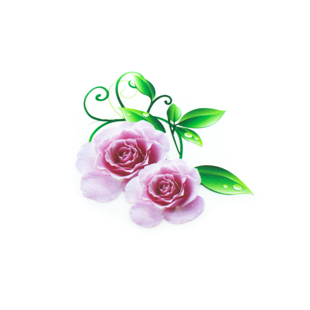 Термоаппликация Розовые розы 12,55*15,72см, шт. Термоаппликации Накатанный рисунок