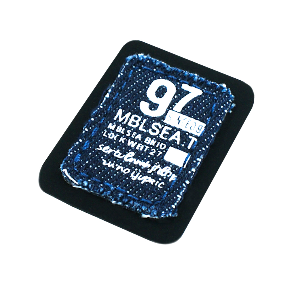 Лейба п/у 97, 4*3см, черный, синий, белый джинс. Лейба Кожзам