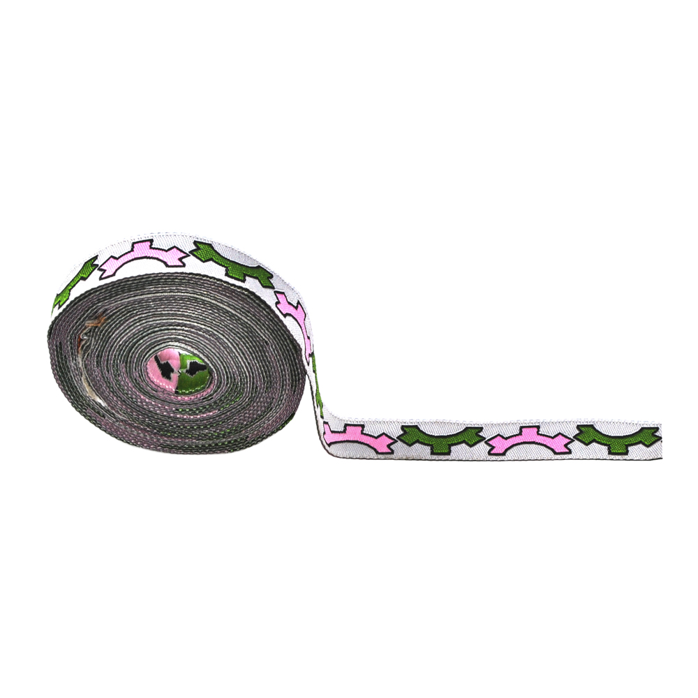 Этикетка тканевая вышитая Fabrika №8 /тесьма 1,3 см/100м. Вышивка / этикетка тканевая