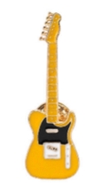 Брошь металл Гитара, 46*17мм, черный, желтый. белый.  шт . Броши