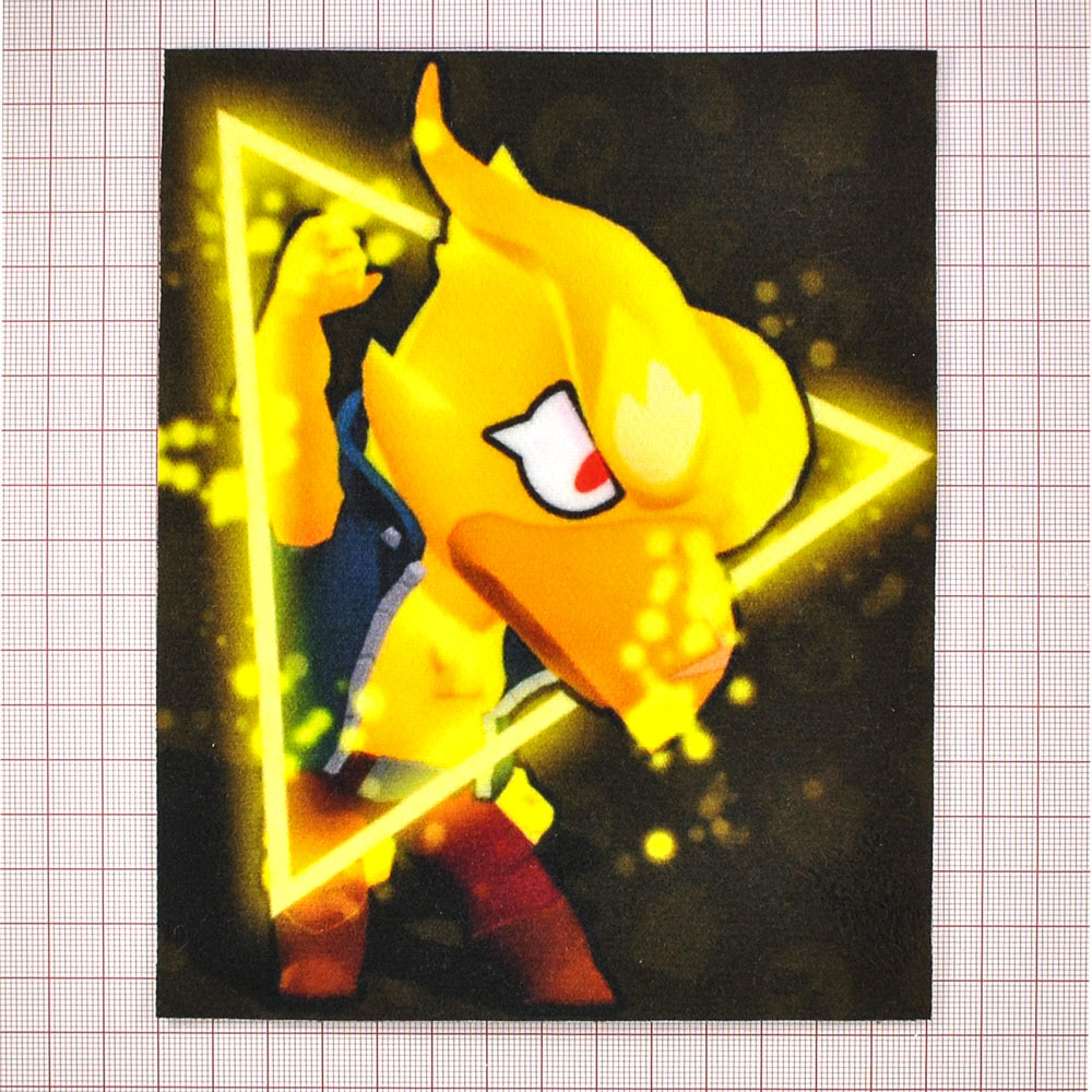 Нашивка, Brawl Stars (ворон желтый), 14,5*17,5см, кашемир, сублимация, лазер, шт. Нашивка