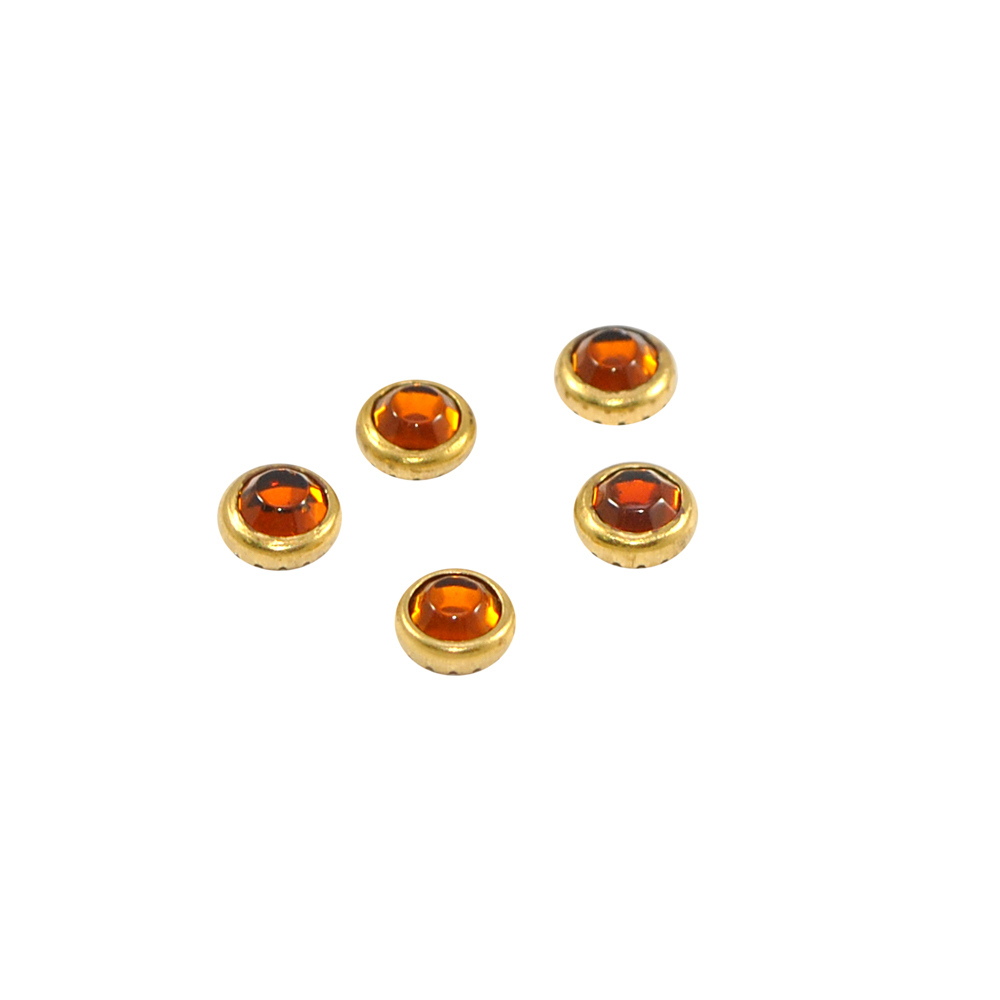 Стразы стеклянные SS20 в металле 5мм, оранжевый / 1т.шт. Стразы стекло до 1000-50 гросс