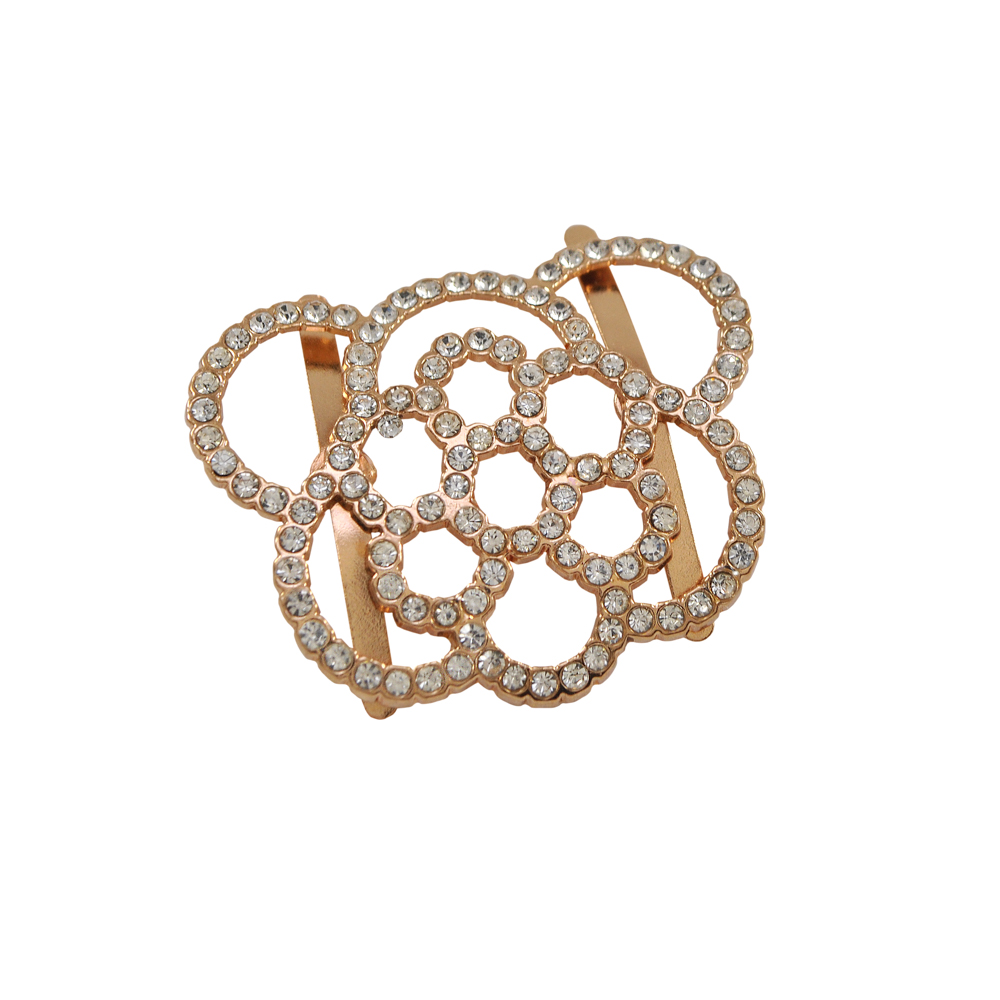 Краб металл Мишка-цветочек 42*34мм GOLD, белые камни, шт. Крабы Металл Цветы, Жуки