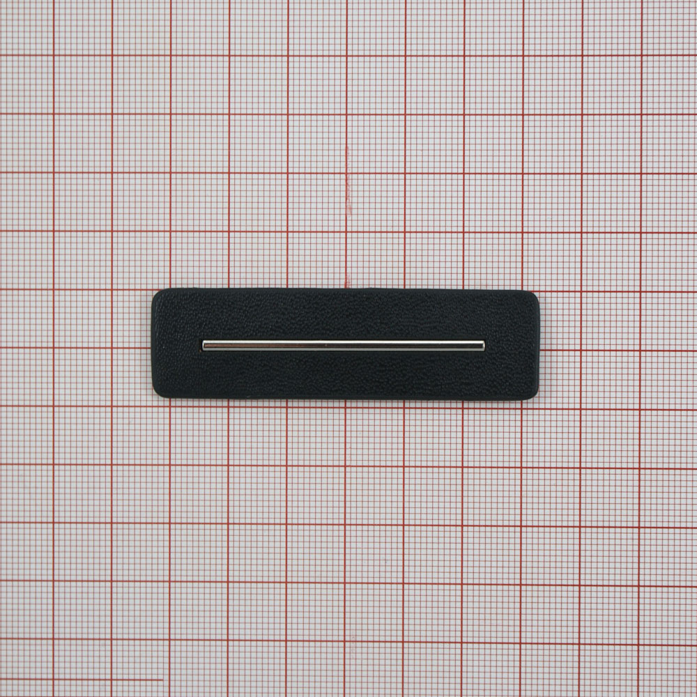 Лейба п/у и металл Линия 2*6,6см черный, black nikel. Лейба Кожзам