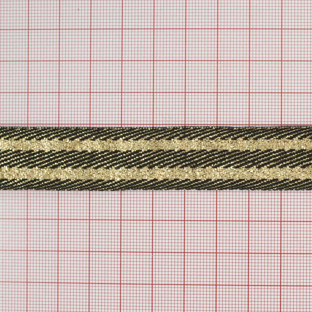 Экистрафор черный, золото /50м. Тесьма Разное