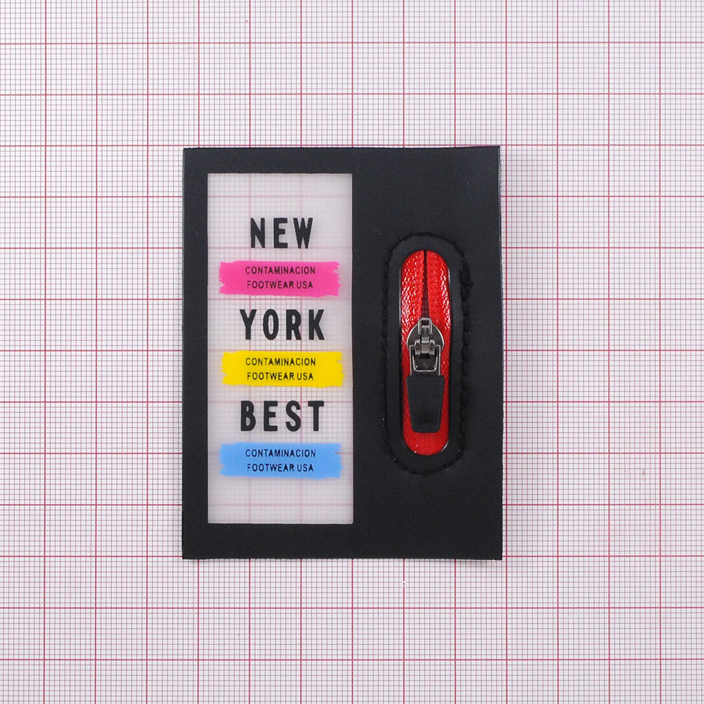 Аппликация пришивная карман NEW YORK BEST, 6,2*8см, черный, прозрачный, красный, шт. Аппликации Пришивные Резиновые