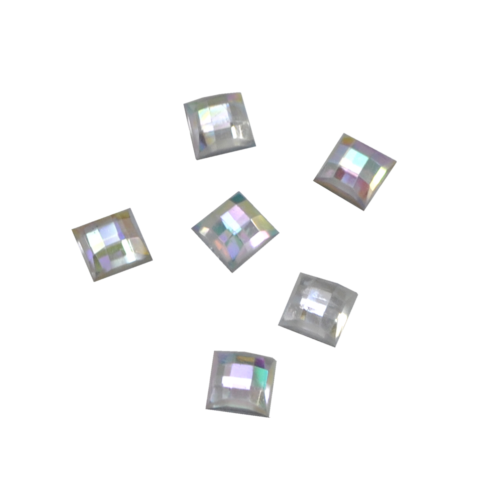 Стразы Д на клей, квадрат 6*6мм бел.хамелеон 38АВ, 1тыс.шт. Стразы на клей