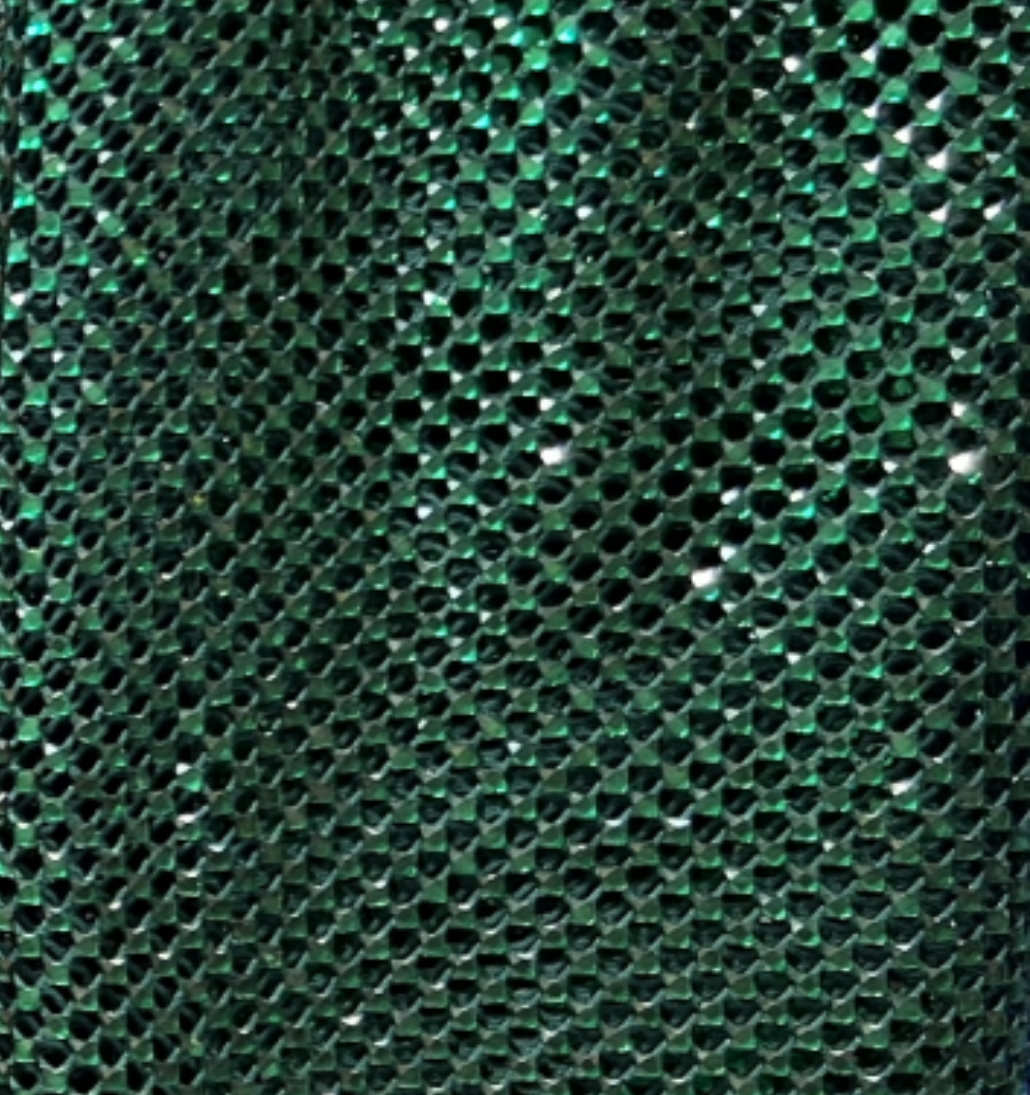 Сеть из страз "квадрат", 91*130см., зеленый, ярд. Сеть со стразами