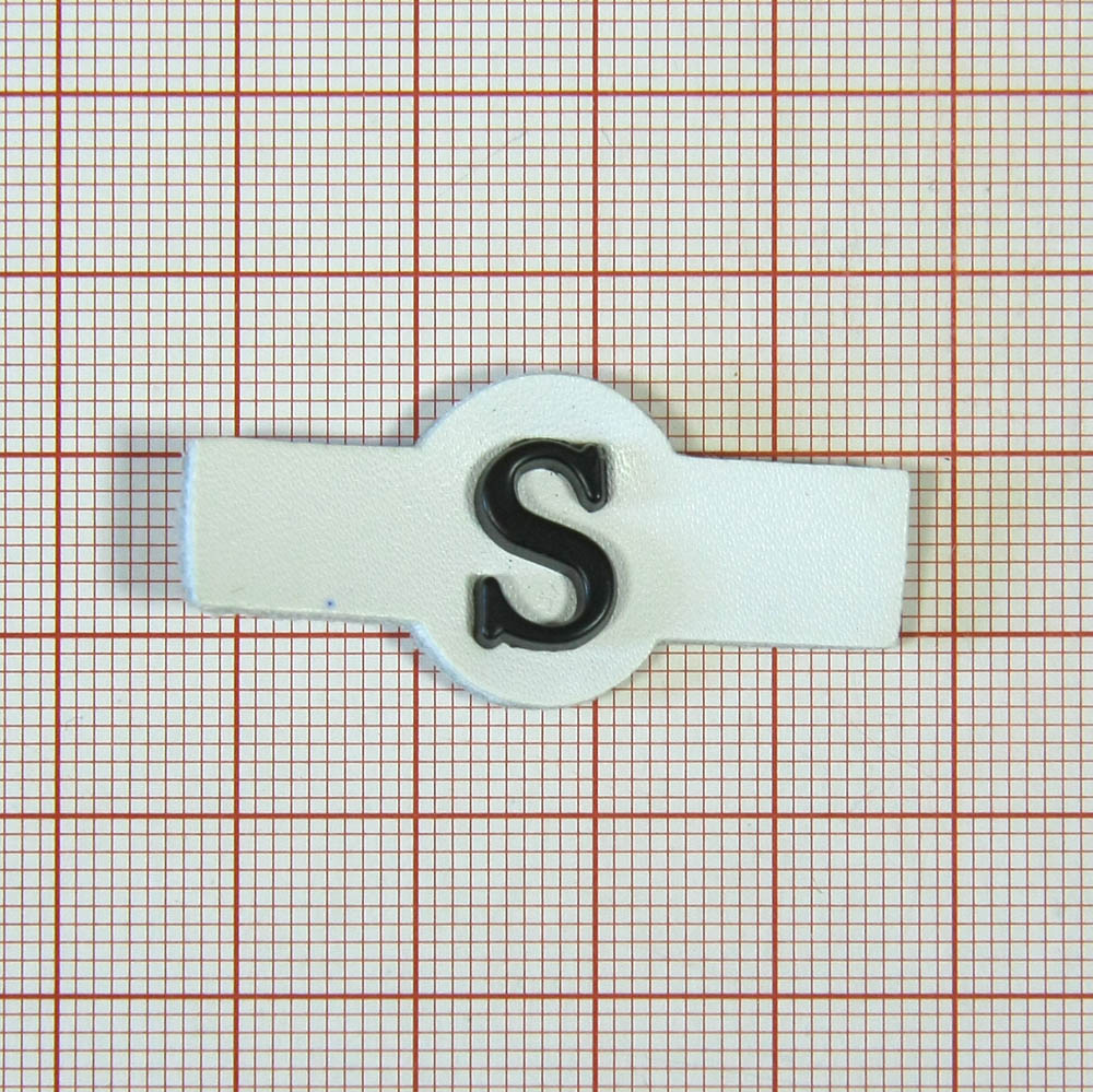 Лейба кожа 15000 S 41*18мм белая, черный пластик. Лейба Кожзам