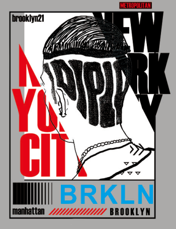 Термоаппликация Manhattan-Brooklyn, 25*29см, белый, серый, черный, красный, шт. Термоаппликации Накатанный рисунок
