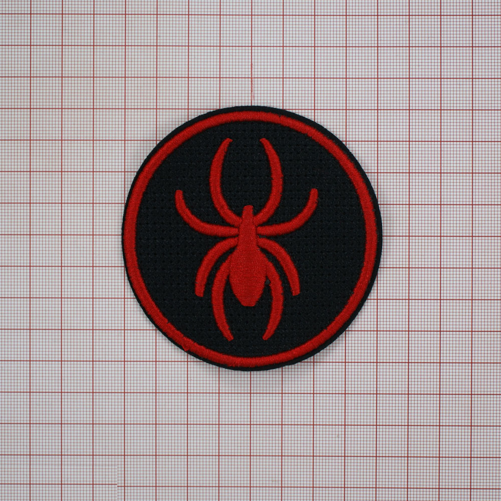 Нашивка тканевая Красный паук 8*8,2см, черный, красный с вышитым лого, шт. Нашивка Вышивка