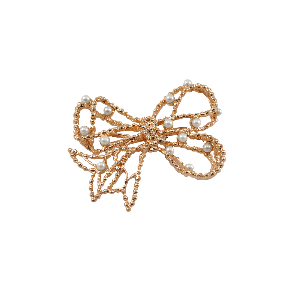 Краб металл 3508 Паутинка GOLD, белый жемчуг 65*50, шт. Крабы Металл Геометрия Декор