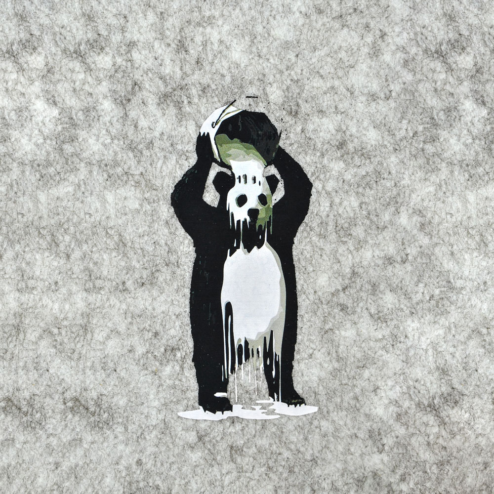 Термоаппликация №13-19 Медведь-панда, черно-белая 43*95мм, шт. Термоаппликации Накатанный рисунок