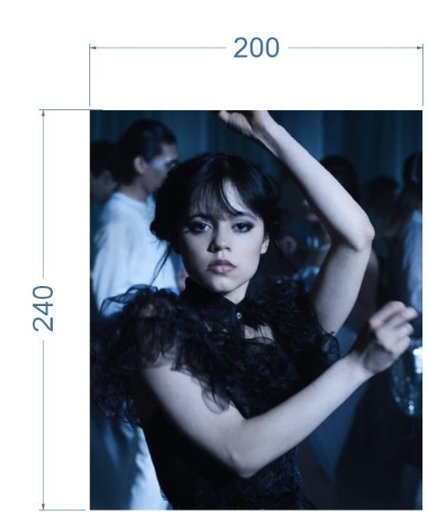 Нашивка, Уэнсдэй (танец), 20*24cм, дайвинг, сублимация, лазер, шт. Нашивка