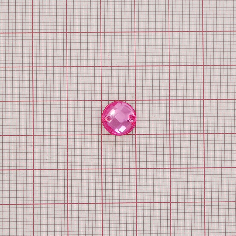 Стразы Д пришивн. круг 10мм темн-розов 7, 1тыс.шт. Стразы пришивные