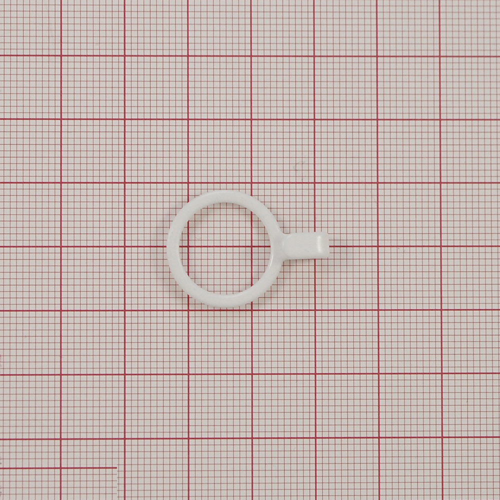 Крючок бельевой металл Кольцо, 13,9мм (внутр.), 18,4мм (внешн.), длина 25,5мм, белый, 1т.шт, уп. Крючок бельевой