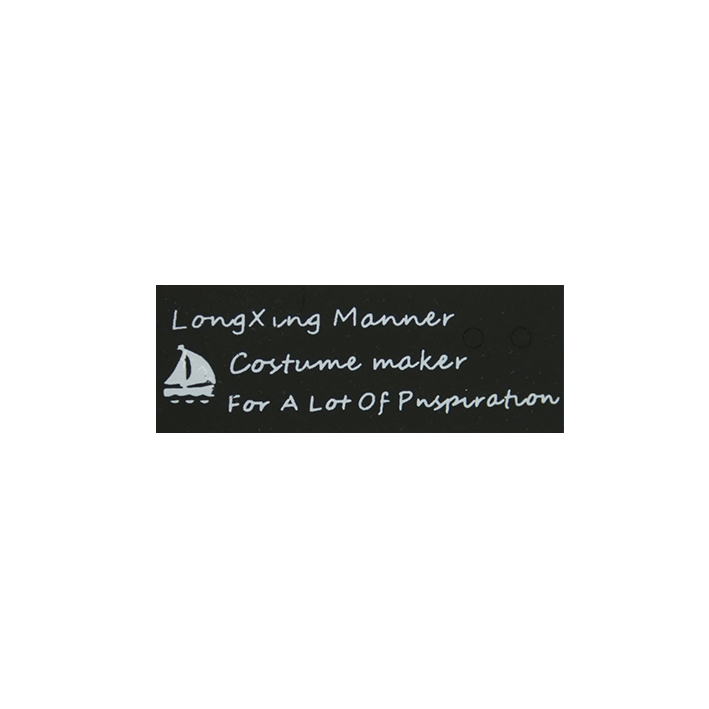 Лейба резиновая LongXing Manner 55*20 мм прямоугольная ,черный фон, белые буквы, шт. Лейба Резина