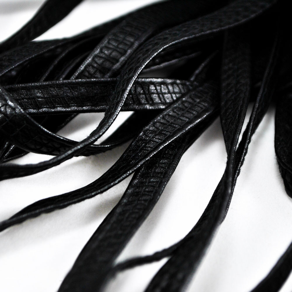 Тесьма к/з прошитая 8мм мат. черн. / 40м. Тесьма Кожзам, Кожа